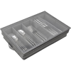 Sorbus Flatware Storage Case with Clear Lid, Great Fabric Container Box Chest for Organizing Utensils, Silverware, Flatware, Large Capacity, Gray