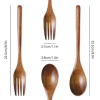 Set of 8, Wood Soup Spoons and Forks, SourceTon Wooden Ladle Spoon and Fork Set for Party, Banquet, Buffet, Catering, Daily Life- 9 Inch