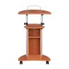 Techni Mobili Sit-to-Stand Rolling Adjustable Height Laptop Cart With Storage, Woodgrain