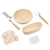 Complete Bread Baking Kit Banneton Proofing Basket Set 9In Round And 10In Oval Basket With Linen Liner Lame Dough Scraper Blender Whisk