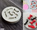 2Pcs Silicone Baking Molds Cute Bow Tie Candy Mold Cake Pop Molds Silicone Cookie Mold Beard Ties Mold Cake Mold Bow Tie Cake Mini Cake Mold Silicone