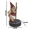 1pcs Gnome Figure Statue Crafts; Resin Women Pole Dancing Goblin Ornaments; For Garden Home Decor Bedroom Office Lawn (3.6*3.2*6.6inch)