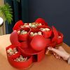 1pc Heart-shaped Dried Fruit Plate Nut Storage Box Home Living Room Coffee Table Snack Box Fruit Plate Chinese New Year Rotating Candy Box