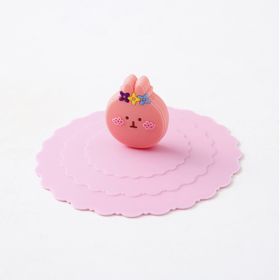 1pc Creative Silicone Cup Cover With Leak-proof And Dustproof Design; Suitable For Ceramic Tea Cup And Water Cup; Sealed Bowl Lid For Multi-purpose Us (Color: Pink + Pink Rabbit)