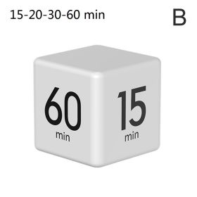 Digital Display Alarm Clock Time Management PP Cube Shape Countdown Homework Study Timer Kitchen Timers for Daily Life (Ships From: China)