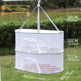 1pc Drying Rack 1-3 Layers Folding Fish Mesh; Non-Toxic Polyester Fiber Netting; Hanging Drying Fish Net; For Shrimp Fish Fruit Vegetables Herb; With (size: 2 Layers 40*60cm)