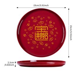 1pc New Year Fruit Tray Tribute Nuts; Home Living Room; Chinese Style National Housewarming (Color: Style2)