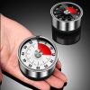 Stainless Steel Visual Timer Mechanical Kitchen Timer 60-Minutes Alarm Cooking Timer With Loud Alarm Magnetic Clock Timer